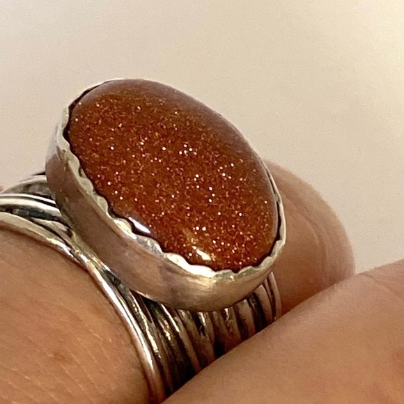 Silpada 925 Ring Goldstone size 8.25 Sterling - Picture 7 of 12